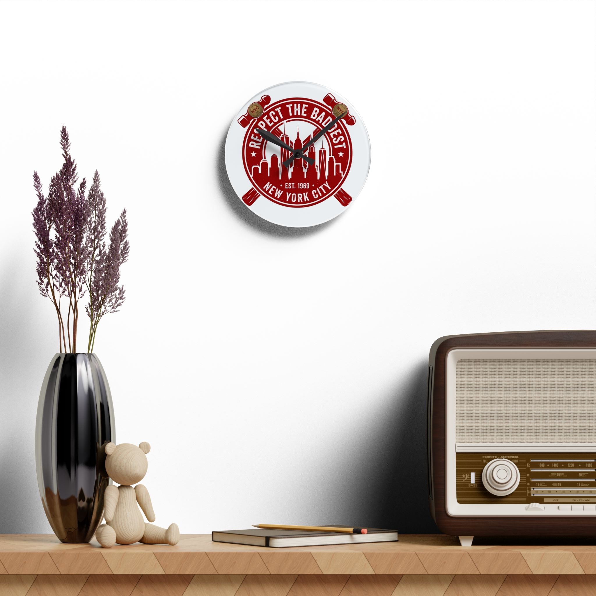Clock Em Out Acrylic Wall Clock — 'Clock Em Out' Modern Office Decor