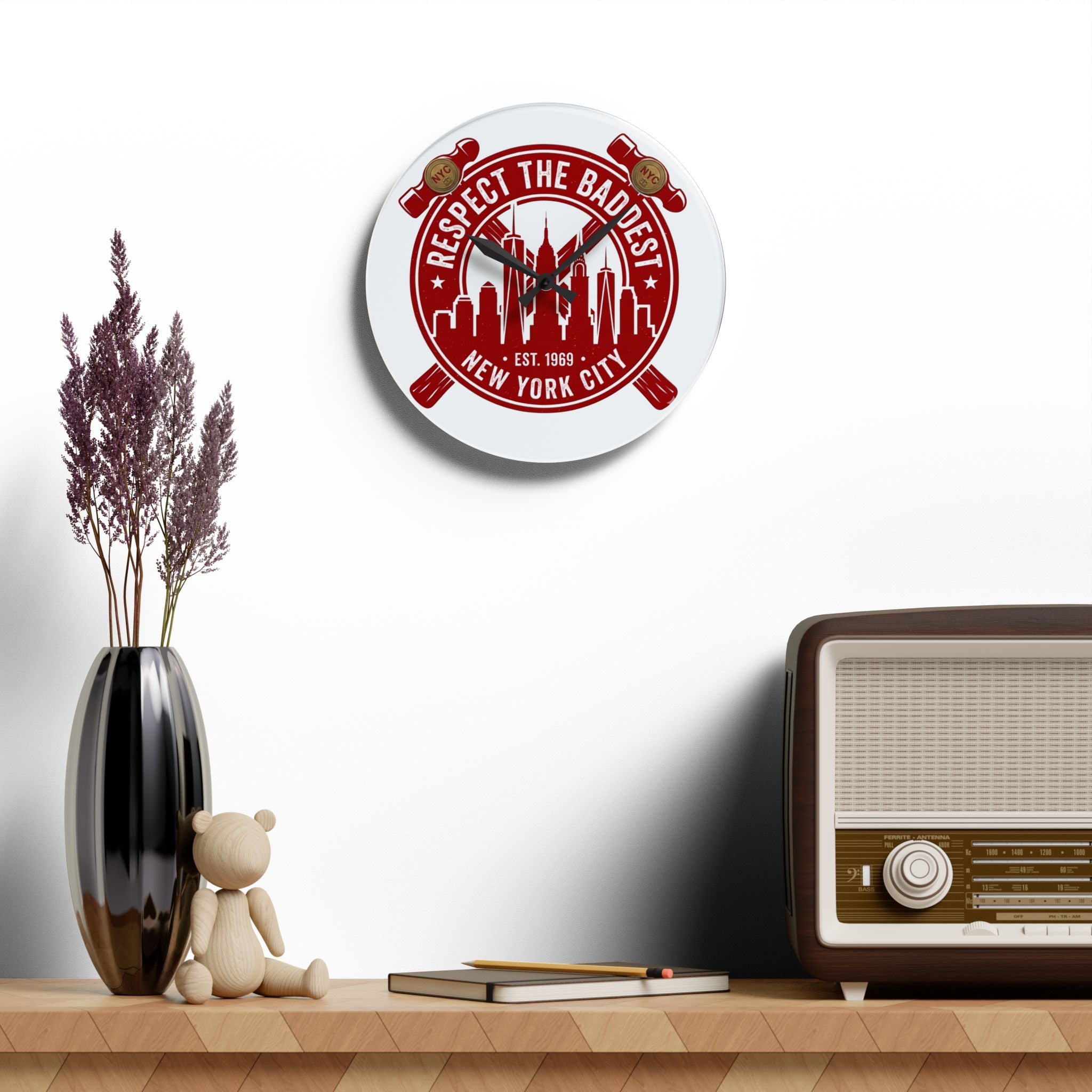 Clock Em Out Acrylic Wall Clock — 'Clock Em Out' Modern Office Decor