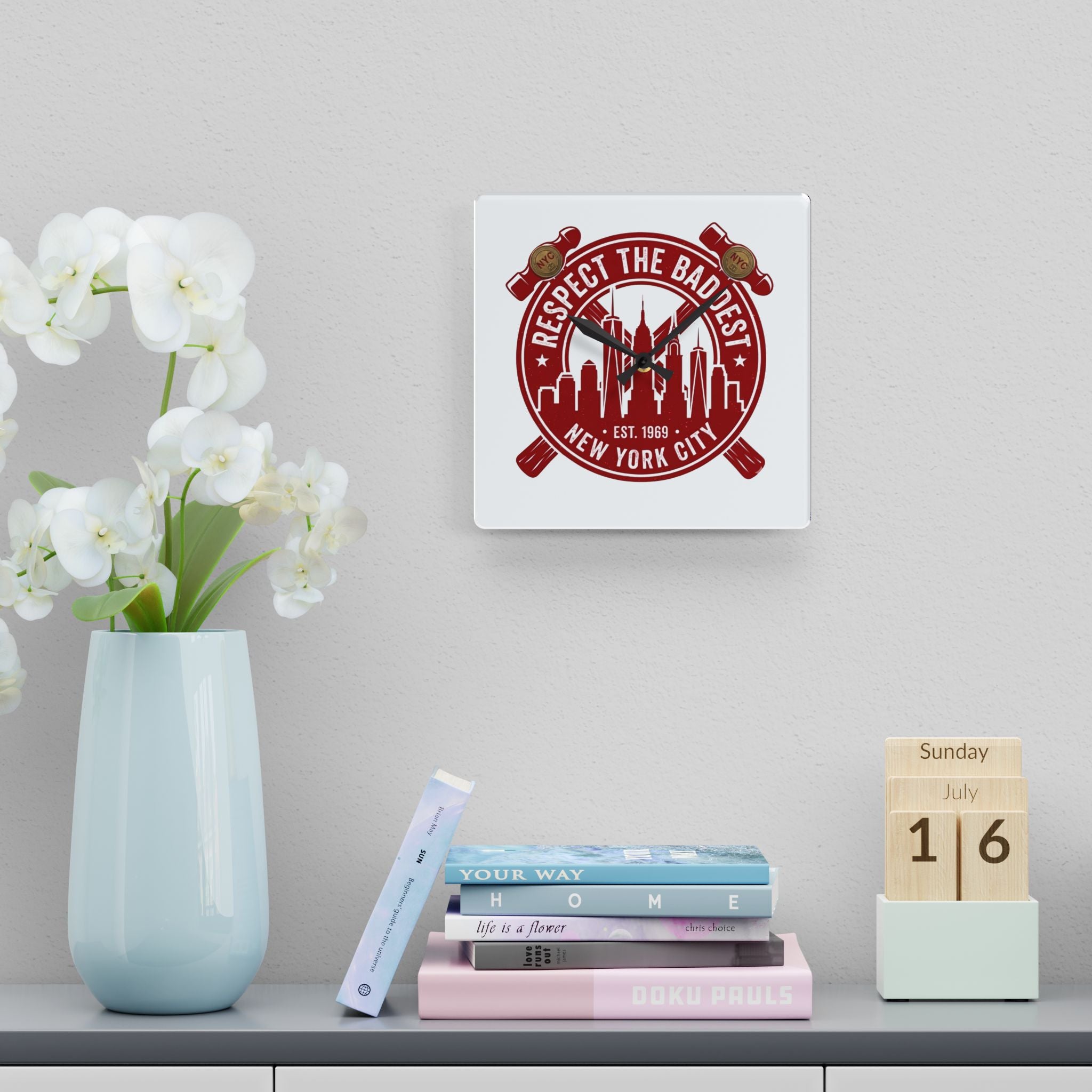 Clock Em Out Acrylic Wall Clock — 'Clock Em Out' Modern Office Decor