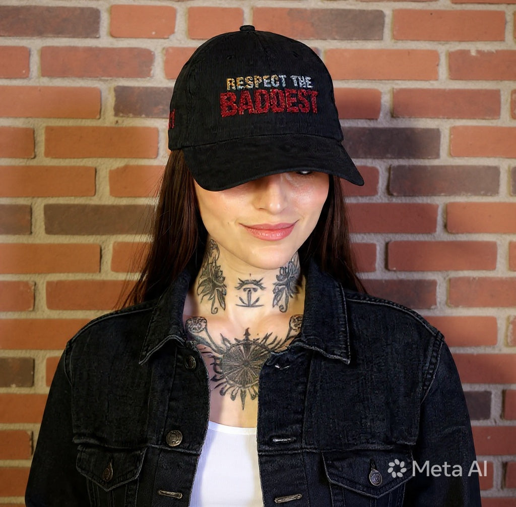 Vintage Corduroy Cap — "Baddest Fucking Hat" Embroidered Patch