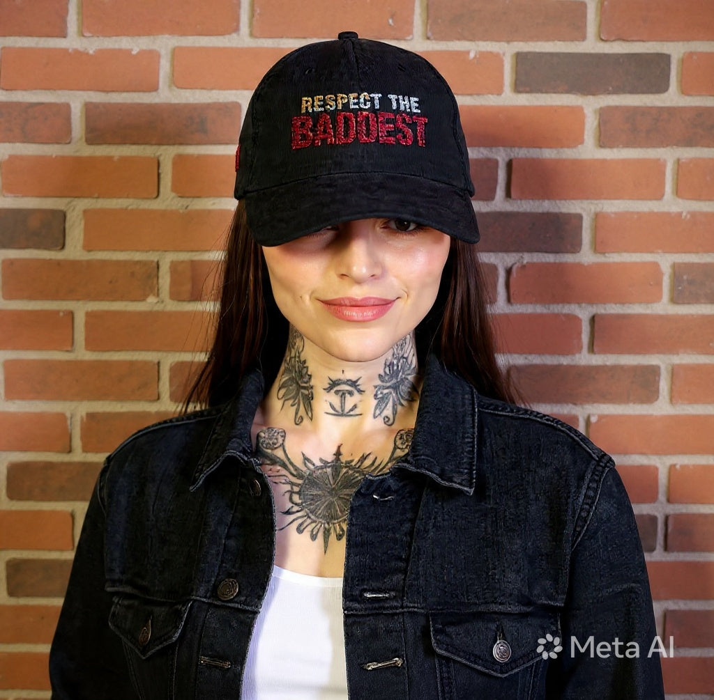 Vintage Corduroy Cap — "Baddest Fucking Hat" Embroidered Patch