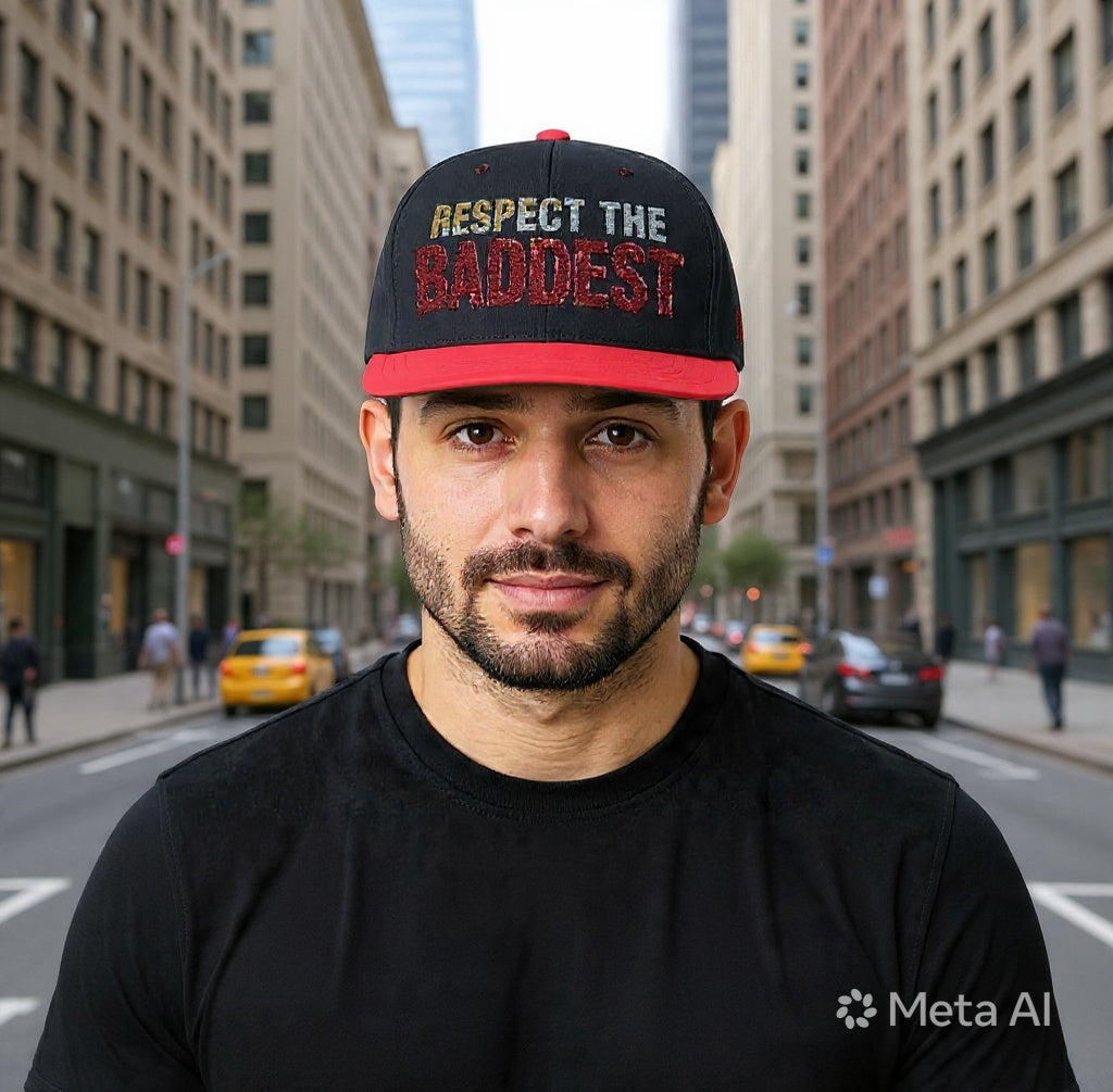 Flat Bill Cap — Embroidered “Baddest” Statement Hat