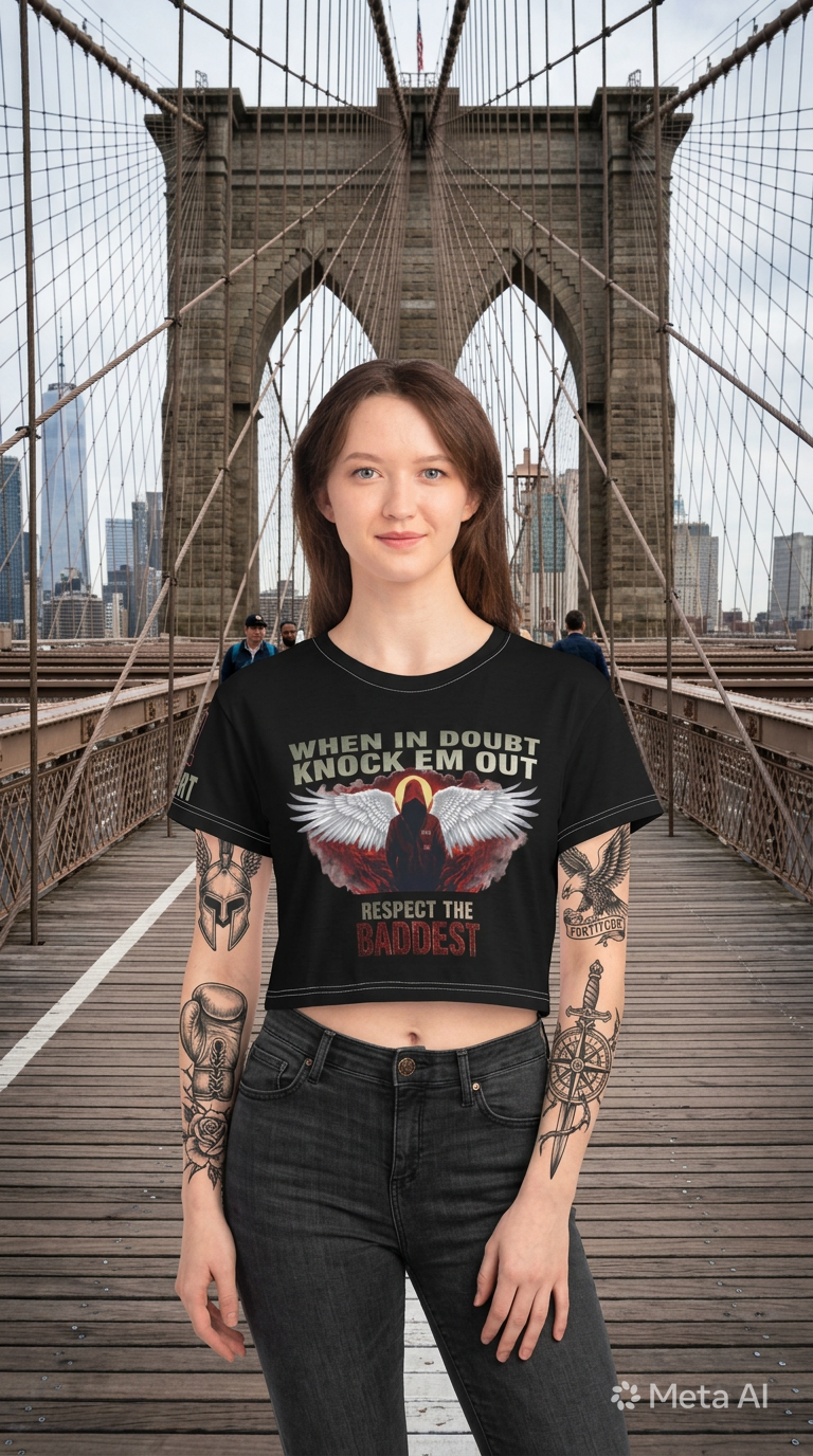 Angels Never Die Crop Tee — Angel Wings Graphic Crop Top