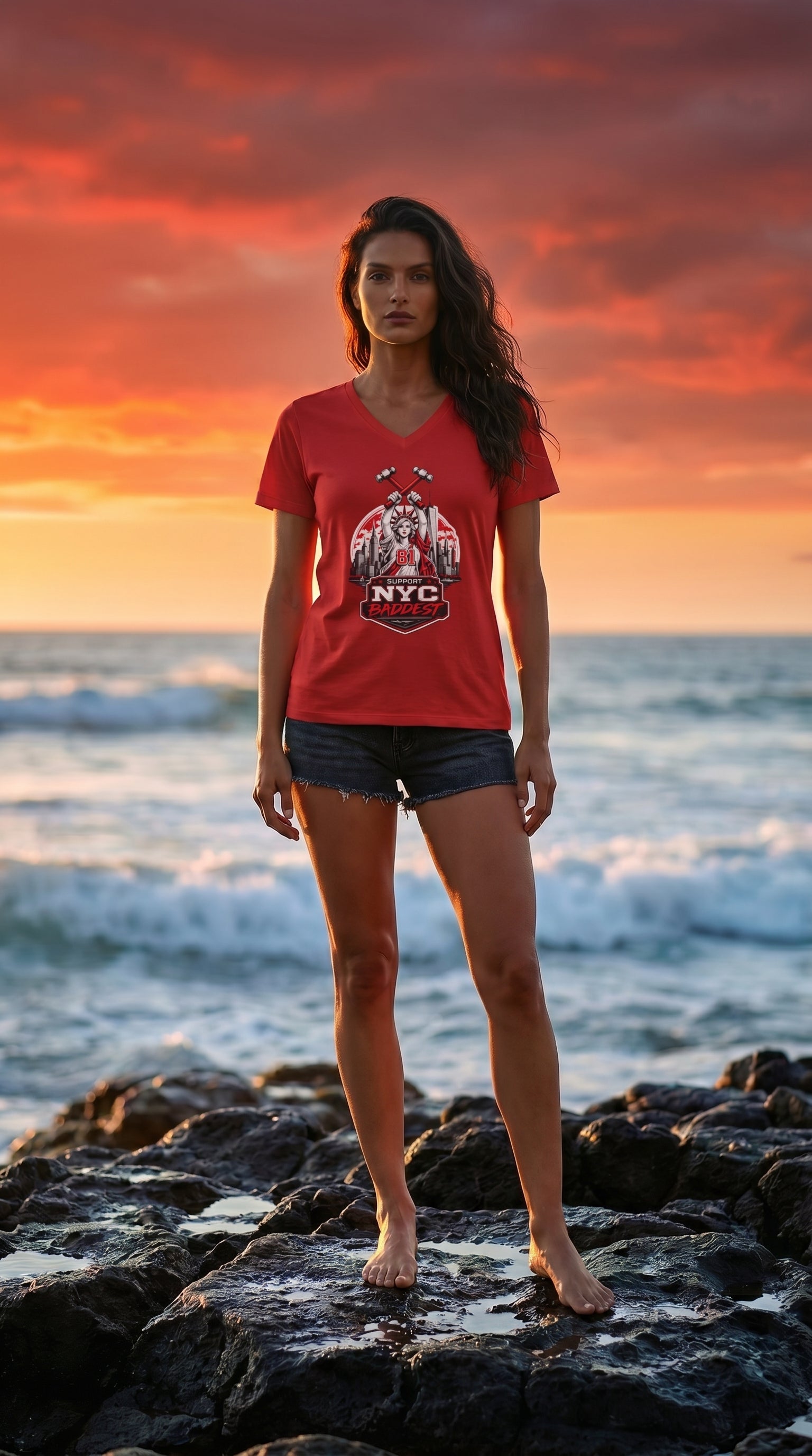 Unisex Jersey Short Sleeve V-Neck Tee